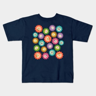 KIDS TEAMWORK for Children with Happy Positive Faces in Mechanical Science Gears - UnBlink Studio by Jackie Tahara Kids T-Shirt